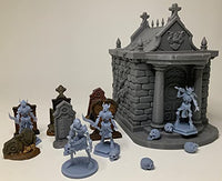 HERO Creations - Graveyard - RPG - Dungeons and Dragons - DND - Pathfinder - Lord of The Ring - Figurine Miniature (Gray/Unpainted) (Haunted Graveyard)