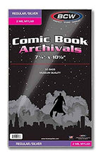Load image into Gallery viewer, BCW Silver Comic Mylar Bags 2 Mil - Comics, Comic Books Storage Collecting Supplies, 7 1/4 X 10 1/2 50 Pack
