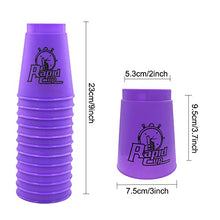Load image into Gallery viewer, 12 Pack Quick Stack Cups Set Plastic Sports Stacking Cups Speed Training Game for Travel Party Challenge Competition (Purple)
