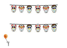 Load image into Gallery viewer, Forum Novelties Day of The Dead Sugar Skull 2 Pack 7Ft Garland
