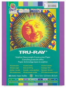 Pacon Tru-Ray Construction Paper, 18-Inches by 24-Inches, 50-Count, Purple (103083)