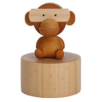 TOPINCN Wooden Clockwork Music Boxes Cute Animal Birthday Accessories for Children Kid(Orangutan)