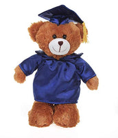 Plushland Brown Bear Plush Stuffed Animal Toys Present Gifts for Graduation Day, Personalized Text, Name or Your School Logo on Gown, Best for Any Grad School Kids 12 Inches(New Navy Cap and Gown)