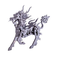 RuiyiF 3D Metal Puzzles Kylin for Kids Ages 10-12, Stainless Steel 3D Metal Model Kits Animal to Build, Assembly Hobby Animal Model Kits, Desk Ornaments/Building Toys for Kids Adults