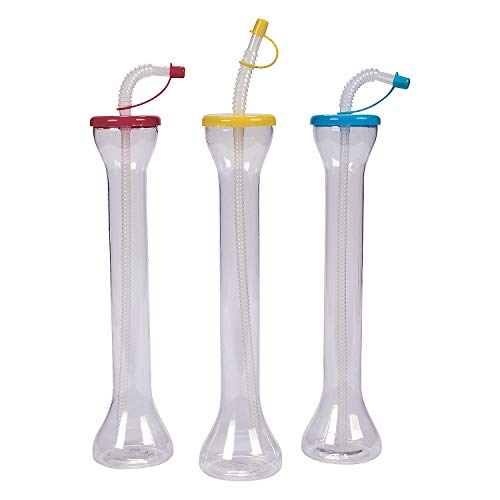 Fun Express ASSORTED YARD DRINKING GLASSES - Party Supplies - 6 Pieces