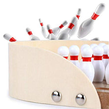 Load image into Gallery viewer, Mini Wooden Desktop Tabletop Bowling Game Set, with Bowling Balls, Launching Chute, Side Gutters, Indoor Desktop Decompression Toys
