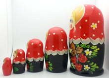 Load image into Gallery viewer, Traditional with Strawberry Nesting Dolls Hand Painted 5 Piece Set Russian
