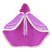 Hooded Cape Velvet Cloaks Costume - Birthday Halloween Cosplay for Girls Princess Costumes Party Accessories (Purple, S)