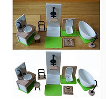 Load image into Gallery viewer, Nuoyi Popular Most Plastic and Solid Wood Doll House Furniture Bathroom Set(7pcs),Including Carpets,Safety Material
