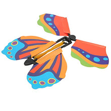 Load image into Gallery viewer, Flying Butterfly Card Butterfly Toy Rotate Butterfly Toy Flying Butterflies for Valentine&#39;s Day Gifts for Christmas Rubber Band Powered Wind Up Butterfly Toy((4 Colors Sold in one))
