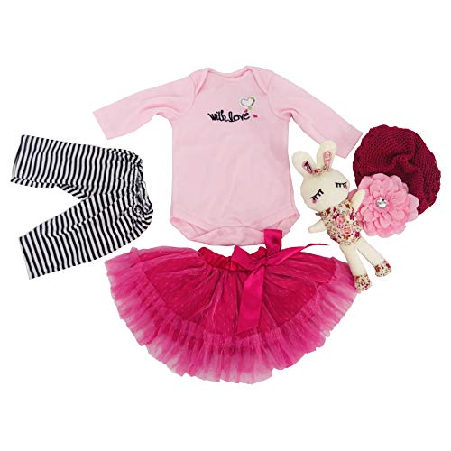 Anano Reborn Doll Clothes 24 Inches Toddler Girl Doll Clothes Set Real Baby Princess Dress (NO Doll Include) (Bunny Suit)