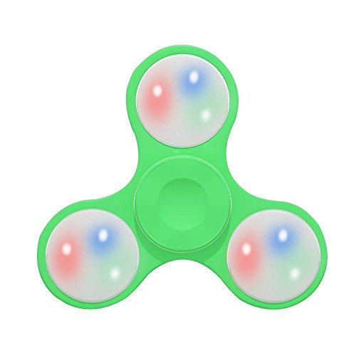 PrimeTrendz LED Light Hand Spinner with Switch Plastic EDC Hand Spinner for Autism and ADHD Relief Focus Anxiety Stress Toys Gift (Light Green)