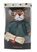 Load image into Gallery viewer, Plushland Tiger Plush Stuffed Animal Toys Present Gifts for Graduation Day, Personalized Text, Name or Your School Logo on Gown, Best for Any Grad School Kids 12 Inches(Royal Cap and Gown)
