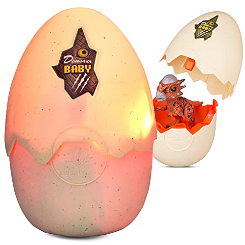 Easter Dinosaur Egg Dinosaur Hatching Eggs Jurassic Dinosaur Eggs with Realistic Dinosaur Action Figure Dino Toy with Sound and LED Lights Touch Control Boy Birthday Christmas Science Gift Ages 3+