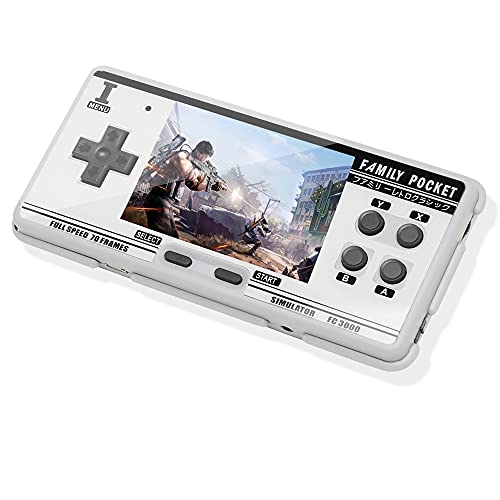 FAMILY POCKET Handheld Game Console Emulator Console, HD AV Output, 3.0-inch HD Screen, with 16g TF Card, 5000 Classic Games, Adult and Children Portable Video Game Console Gifts (Grey)