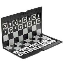 Load image into Gallery viewer, MKVRS Chess Plastic Chess Game, Magnetic Travel Chess Set, Folding Chess Board, with Magnetic Chess Pieces, Chess Strategy, for Beginners, Kids Adults Chess Set (Color : Black)
