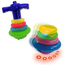 Load image into Gallery viewer, Geospace Super Sonic Wind-Up Spinning Tops with Light and Sound (2-Pack)
