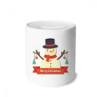DIYthinker Merry Christmas Snowman Cartoon Illustration Money Box Ceramic Coin Case Piggy Bank Gift