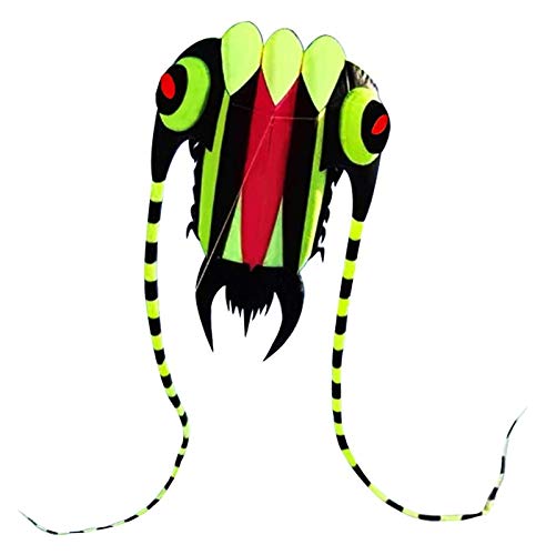 XIBEI Animal Kite,Trilobite Soft Kite of Adult,Colorful Green Trilobite,30 Inches Wide,with Two 130 Inches Long Tails