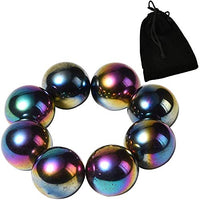NICO SEE WONDER 1Inch 25mm Rainbow Magnetic Stones, 8Pieces Magnets Ball Toys with Bag, Hematite Magnetic Rattlesnake Egg.