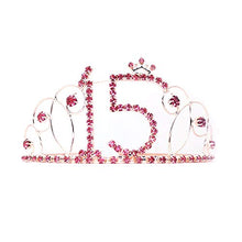 Load image into Gallery viewer, Rose Gold 15th Birthday Decorations for Girls, Quinceanera Decorations, Sweet 15 Birthday Party Supplies for Her include Foil Fringe Curtains,Happy Birthday Balloons,Birthday Tiara &amp; sash, Cake Topper
