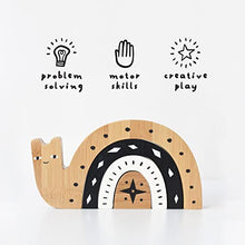 Load image into Gallery viewer, Wee Gallery Bamboo Nesting Snail, Building and Stacking Blocks, Arc Stacker and Balance Toy for Child Motor Skills, Problem Solving, Play, and Nursery Decor (for Kids Age 18 Months and up)
