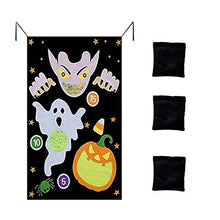 Load image into Gallery viewer, Lucare Halloween Party Pumpkin Ghost Hanging Banner with 3 Bean Bags Indoor Outdoor Throwing Game Party Supplies for Kids Toss Game D
