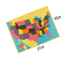 Load image into Gallery viewer, Yx-outdoor Montessori Geography America Map Teaching aids,Kindergarten Early Education Geographical Cognition Map Panel Wooden Puzzle Toys(57 cm 45 cm)
