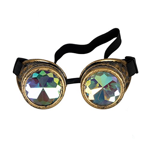 FIRSTLIKE Rainbow Kaleidoscope Goggles Victoria Clothing Steam Punk Accessories Laser