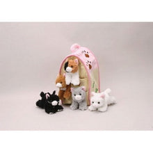 Load image into Gallery viewer, Plush Cat House with Cats - Five (5) Stuffed Animal Cats in Play Kitten House Carrying Case
