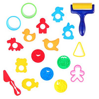 TOYANDONA 18pcs Clay Dough Tools Kit Animal Shape Clay Dough Molds Cutters Accessories Kids Cutters Molds Plasticine Mould with Knife Roller for Toddler Children