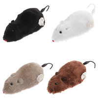 NUOBESTY 4Pcs Wind Up Racing Mice, Realistic Mini Furry Rats for Halloween Decoration, Prank Mouse Play Toys for Kids Children Adults