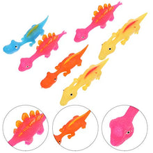 Load image into Gallery viewer, Toyvian 6pcs Dinosaur Slingshots Puffer- Like Stretchy Finger Rockets for Kids Flying Games Bag Stuffers Class Prize (Random Color)
