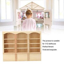 Load image into Gallery viewer, Doll House Bookcase, 1:12 Wooden Miniature Display Cabinet Showcase Doll House Shop Accessory for Kid Children Holidays Gift(Wood Color Bookcase)
