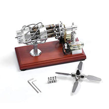Load image into Gallery viewer, YuHuaFUShi 16 Cylinders Swash Plate Hot-air Stirling Engine Model, Desk Decor Science Toy
