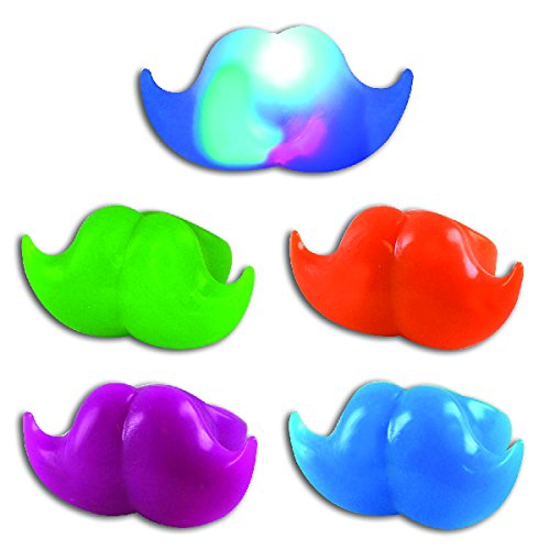 Kipp Brothers Colorful Light Up Mustache Rings(Each = 24)