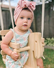 Load image into Gallery viewer, Wooden Horse Toddler Swing Set - Baby Swing Outdoor &amp; Indoor - Smooth Birch Wood with Natural Finish &amp; Cotton Ropes - Eco-Conscious Toddler Bucket Swing Chair, 6 Months to 3 Years
