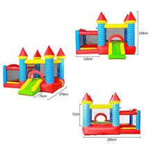 Load image into Gallery viewer, LANGWEI Inflatable Bounce House with Blower, Kids Inflatable Jumping Castle with Slide and Basketball Stands for Outdoor/Indoor
