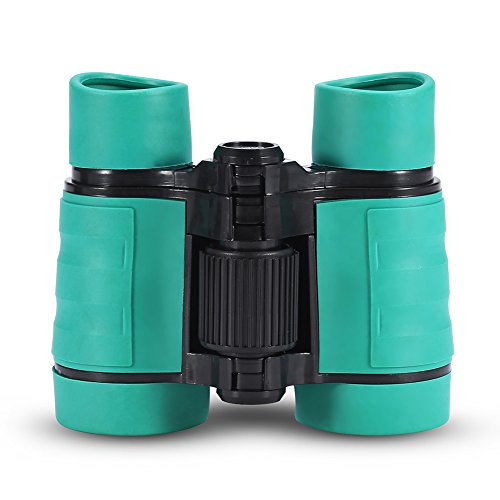 Dilwe Child Binocular, 3 Colors 4 Times Blue Coated Telescope Binoculars with Lanyard and Storage Bag for Kids Outdoor Hunting Birdwatching Travelling Climbing(Green)