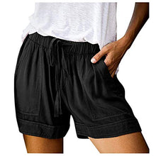 Load image into Gallery viewer, Women Comfy Drawstring Splice Casual Elastic Waist Pocketed Loose Shorts Pants
