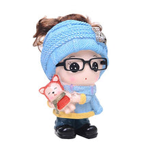 Load image into Gallery viewer, Kylin Express Girl &amp; Fox Piggy Bank for Saving Money Coin Bank Home Decor Ornaments Blue
