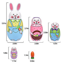 Load image into Gallery viewer, HYSIGUAN Easter Bunny, Russian Nesting Dolls Wooden Gift Boxes Birthday Gifts Handmade Painted Matryoshka Nesting Dolls Easter Decor for Party, Table, Room (Rabbit)
