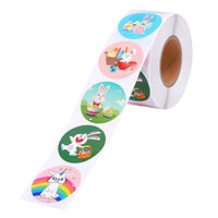 NUOBESTY 1 Roll/ 500pcs Easter Bunny Stickers Self- Adhesive Sealing Sticker Rabbit Envelope Seals Gift Labels Baking Paster for DIY Craft Wedding Party Favors Assorted Color 3. 8cm