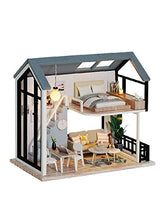 Load image into Gallery viewer, Flever Wooden DIY Dollhouse Kit, 1:32 Scale Miniature with Furniture, Dust Proof Cover, Creative Craft Gift with The Nordic Apartmen for Lovers and Friends (Meet Happiness)
