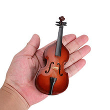 Load image into Gallery viewer, Mini Bass Guitar Ornaments, Wooden Miniature Bass with Stand and Case Miniature Dollhouse Model Christmas Ornament Dollhouse Model Home Decoration
