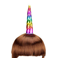 Load image into Gallery viewer, Imagine-Fly Shiny Rainbow Unicorn Horn Headband - Birthday Party Cosplay Costume

