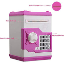 Load image into Gallery viewer, Piggy Bank Kids Money Bank Cash Coin Can, Password Electronic Safe Saving Box ATM Bank Safe Locks Smart Voice Prompt Money Piggy Box, Great Gift for Child Kid Birthday Chirstmas (Cute Pink)
