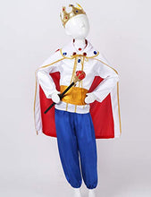 Load image into Gallery viewer, winying Boys Prince/King Costume Top with Pants Belt Cape Crown Truncheon Shoe/Socks Set Fancy Dress Up White 12-14
