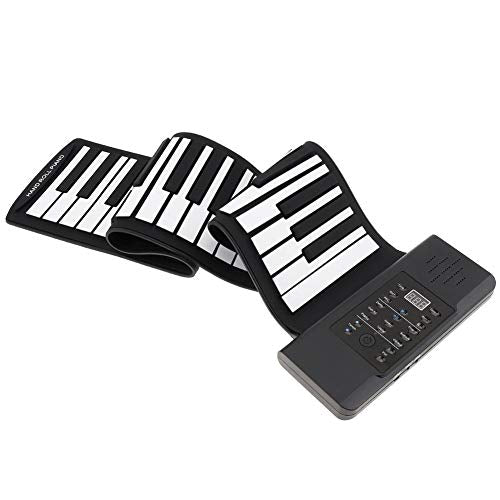 G&URW Upgrade Portable 61 Keys Roll Up Flexible Electronic Piano Keyboard with Full Soft Responsive Keys Built-in Speaker