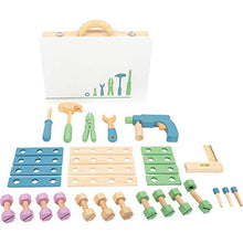 Load image into Gallery viewer, small foot wooden toys Premium Nordic Toolbox 43 Piece Playset Designed for Children Ages 3+ Years, Multicolored (11505)
